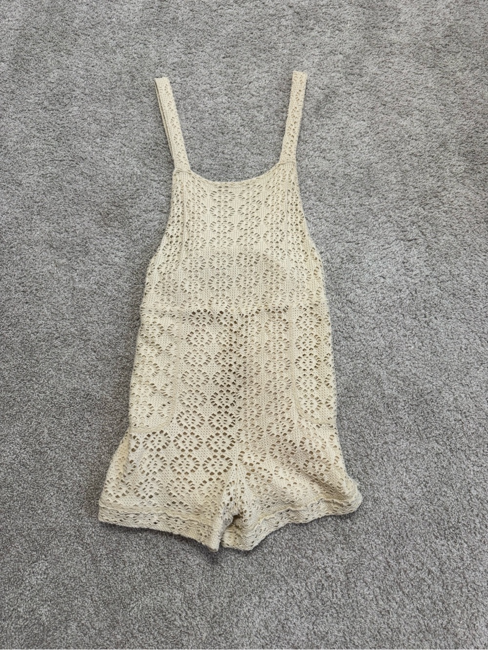 Free People Cream Crochet Romper